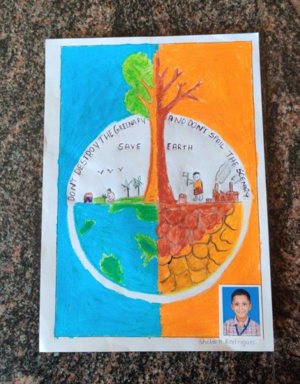 Save environment Stop pollution poster chart drawing for competition (very  easy) step by step - YouTube | Art drawings for kids, Earth art drawing, Earth  drawings