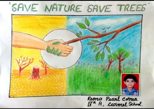 how to draw save tree save earth/environment day drawing - YouTube